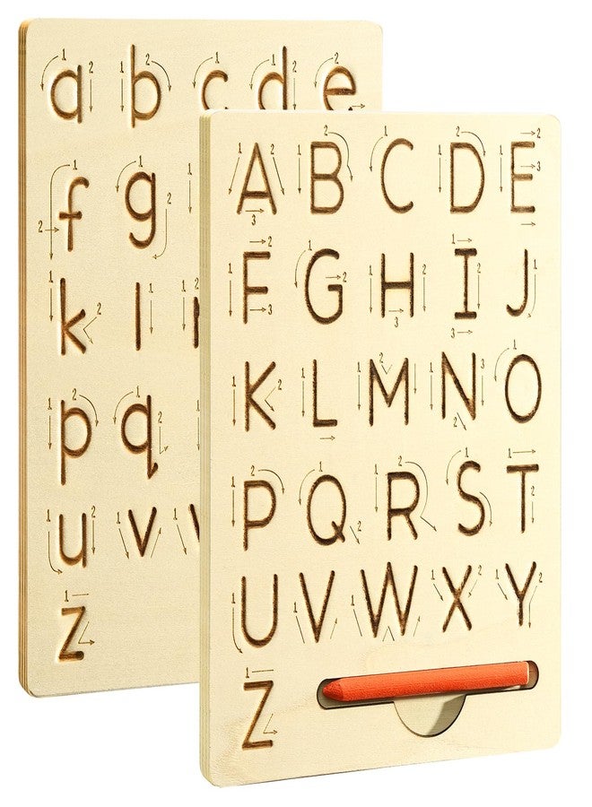 hzsshb Wooden Letters Practicing Board,Reusable Handwriting Alphabet Tracing Board Double-Sided Toddlers and Preschool Gifts Learning Toys Learning to Write ABC for Kids Ages 3-8 - Image 1